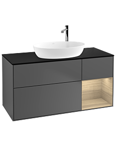 Villeroy und Boch Finion Villeroy und Boch Finion F952PCGK 120cm, cover plate black matt, shelves Oak Veneer , anthracite matt