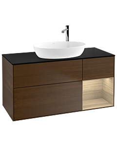 Villeroy und Boch Finion Villeroy und Boch Finion F952PCGN 120cm, cover plate black matt, shelves Oak Veneer , Oak Veneer veneer