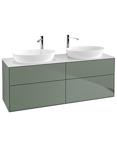 Villeroy und Boch Finion Waschtischunterschrank F96100GM 160x60,3cm, Abdeckplatte white matt, Olive Matt Lacquer