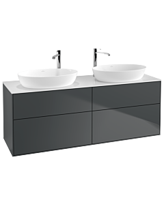 Villeroy und Boch Finion F96100HG 160x60,3cm, plaque de recouvrement blanc mat, Midnight Blue Matt Lacquer