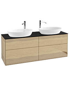 Villeroy und Boch Finion F96200PC 160x60.3cm, plaque de recouvrement noir mat, Oak Veneer