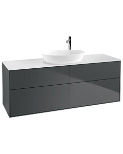 Villeroy und Boch Finion F97100HG 160x60.3cm, plaque de recouvrement blanc mat, Midnight Blue Matt Lacquer