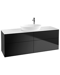 Villeroy und Boch Finion Waschtischunterschrank F97100PD 160x60,3cm, Abdeckplatte white matt, Black matt lacquer