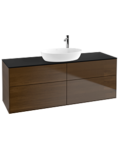 Villeroy und Boch Finion Villeroy und Boch F97200GN 160x60.3cm, plaque de recouvrement noir mat, placage noyer