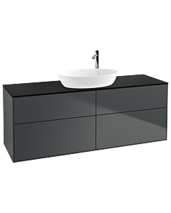 Villeroy und Boch Finion Villeroy und Boch F97200HG 160x60.3cm, plaque de finition noir mat, Midnight Blue Matt Lacquer