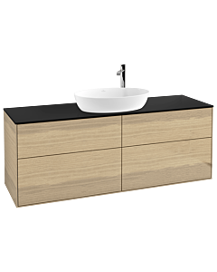 Villeroy und Boch Finion F97200PC 160x60.3cm, plaque de recouvrement noir mat, Oak Veneer