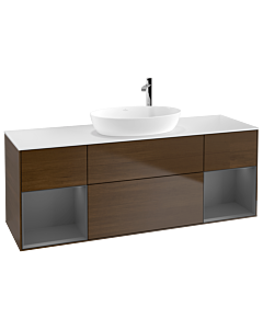 Villeroy und Boch Finion Villeroy und Boch Finion F981GKGN 160cm, cover plate white matt, shelves anthracite matt lacquer, walnut veneer