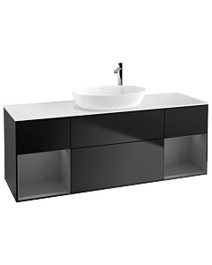Villeroy und Boch Finion Villeroy und Boch Finion F981GKPD 160cm, cover plate white matt, shelves anthracite matt lacquer, black matt lacquer