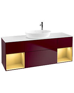 Villeroy und Boch Finion Villeroy und Boch Finion F981HFHB 160cm, cover plate white matt, shelves gold matt lacquer, Peony Matt