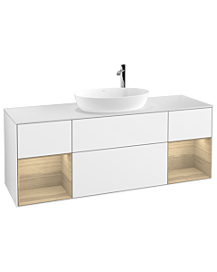 Villeroy und Boch Finion Villeroy und Boch Finion F981PCGF 160cm, cover plate white matt, shelves Oak Veneer , glossy white lacquer