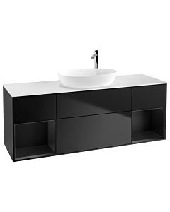 Villeroy und Boch Finion Villeroy und Boch Finion F981PDPD 160cm, cover plate white matt, shelves black matt lacquer, black matt lacquer