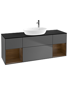Villeroy und Boch Finion Villeroy und Boch Finion F982GNGK 160cm, cover plate black matt, shelves Walnut Veneer , anthracite matt