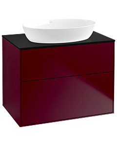 Villeroy und Boch Finion Waschtischunterschrank F99200HB 80x60,3cm, Abdeckplatte black matt, Peony Matt