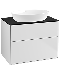 Villeroy und Boch Finion Waschtischunterschrank F99200MT 80x60,3cm, Abdeckplatte black matt, White matt lacquer