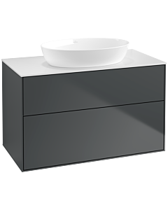 Villeroy und Boch Finion Waschtischunterschrank FA0100HG 100x60,3cm, Abdeckplatte white matt, Midnight Blue Matt Lacquer