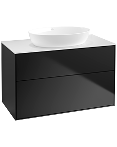 Villeroy und Boch Finion Villeroy und Boch FA0100PD 100x60,3cm, plaque de finition blanc mat, laqué noir mat