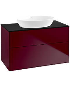 Villeroy und Boch Finion Villeroy und Boch sous-lavabo FA0200HB 100x60,3cm, plaque de finition noir mat, Peony Matt