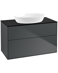 Villeroy und Boch Finion Waschtischunterschrank FA0200HG 100x60,3cm, Abdeckplatte black matt, Midnight Blue Matt Lacquer