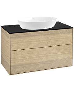 Villeroy und Boch Finion Villeroy und Boch FA0200PC 100x60,3cm, plaque de finition noir mat, Oak Veneer