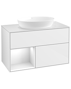 Villeroy und Boch Finion Villeroy und Boch Finion FA11GFGF 100cm, cover plate white matt, shelves Glossy white lacquer, Glossy white lacquer