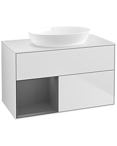 Villeroy und Boch Finion Villeroy und Boch Finion FA11GKMT 100cm, cover plate white matt, shelves anthracite matt lacquer, white matt lacquer
