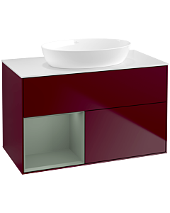 Villeroy und Boch Finion Villeroy und Boch Finion FA11GMHB 100cm, cover plate white matt, shelves olive matt lacquer, Peony Matt