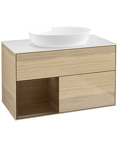 Villeroy und Boch Finion Villeroy und Boch Finion FA11GNPC 100cm, cover plate white matt, shelves Walnut Veneer , Oak Veneer