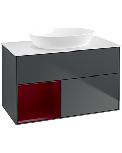 Villeroy und Boch Finion Villeroy und Boch Finion FA11HBHG 100cm, cover plate white matt, shelves Peony matt lacquer, midnight Blue Matt Lacquer