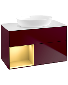 Villeroy und Boch Finion Villeroy und Boch Finion FA11HFHB 100cm, cover plate white matt, shelves gold matt lacquer, Peony Matt