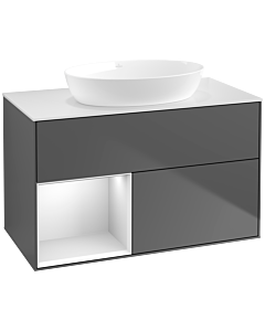 Villeroy und Boch Finion Villeroy und Boch Finion FA11MTGK 100cm, cover plate white matt, shelves white matt lacquer, anthracite matt
