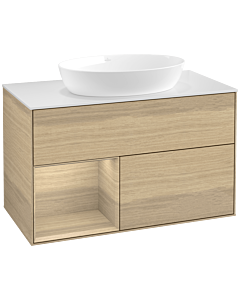 Villeroy und Boch Finion Villeroy und Boch Finion FA11PCPC 100cm, cover plate white matt, shelves Oak Veneer , Oak Veneer