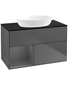Villeroy und Boch Finion Villeroy und Boch Finion FA12GKGK 100cm, cover plate black matt, shelves anthracite matt lacquer, anthracite matt