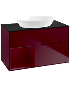 Villeroy und Boch Finion Villeroy und Boch Finion FA12HBHB 100cm, cover plate black matt, shelves Peony matt lacquer, Peony Matt