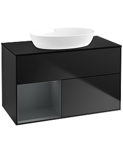 Villeroy und Boch Finion Villeroy und Boch Finion FA12HGPD 100cm, cover plate black matt, shelves midnight matt lacquer, black matt lacquer
