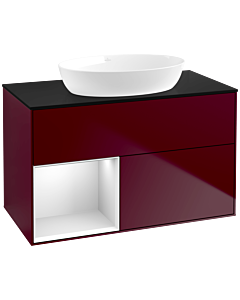 Villeroy und Boch Finion Villeroy und Boch Finion FA12MTHB 100cm, cover plate black matt, shelves white matt lacquer, Peony Matt