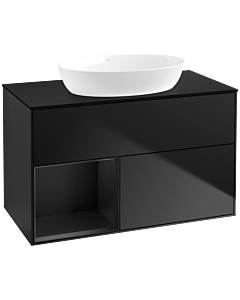 Villeroy und Boch Finion Villeroy und Boch Finion FA12PDPD 100cm, cover plate black matt, shelves black matt lacquer, black matt lacquer