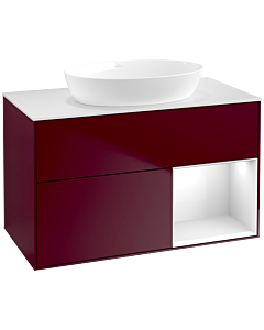 Villeroy und Boch Finion Villeroy und Boch Finion FA21GFHB 100cm, cover plate white matt, shelves Glossy white lacquer, Peony Matt