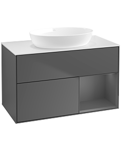 Villeroy und Boch Finion Villeroy und Boch Finion FA21GKGK 100cm, cover plate white matt, shelves anthracite matt lacquer, anthracite matt
