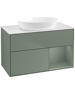 Villeroy und Boch Finion Villeroy und Boch Finion FA21GMGM 100cm, cover plate white matt, shelves olive matt lacquer, Olive Matt Lacquer