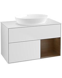 Villeroy und Boch Finion Villeroy und Boch Finion FA21GNMT 100cm, cover plate white matt, shelves Walnut Veneer , white matt lacquer