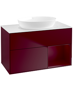 Villeroy und Boch Finion Waschtischunterschrank FA21HBHB 100cm, Abdeckplatte white matt, Regale Peony matt lacquer, Peony Matt