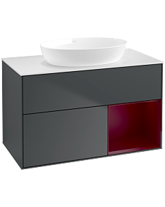 Villeroy und Boch Finion Villeroy und Boch Finion FA21HBHG 100cm, cover plate white matt, shelves Peony matt lacquer, midnight Blue Matt Lacquer