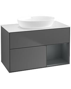 Villeroy und Boch Finion Villeroy und Boch Finion FA21HGGK 100cm, cover plate white matt, shelves midnight matt lacquer, anthracite matt