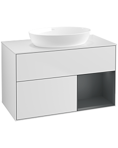 Villeroy und Boch Finion Villeroy und Boch Finion FA21HGMT 100cm, cover plate white matt, shelves midnight matt lacquer, white matt lacquer