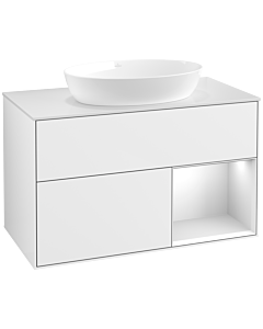 Villeroy und Boch Finion Villeroy und Boch Finion FA21MTGF 100cm, cover plate white matt, shelves white matt lacquer, glossy white lacquer
