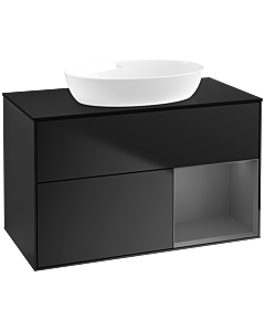 Villeroy und Boch Finion Villeroy und Boch Finion FA22GKPD 100cm, cover plate black matt, shelves anthracite matt lacquer, black matt lacquer
