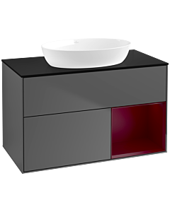 Villeroy und Boch Finion Villeroy und Boch Finion FA22HBGK 100cm, cover plate black matt, shelves Peony matt lacquer, anthracite matt