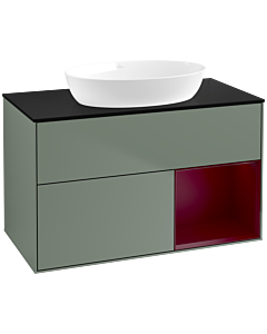 Villeroy und Boch Finion Villeroy und Boch Finion FA22HBGM 100cm, cover plate black matt, shelves Peony matt lacquer, Olive Matt Lacquer