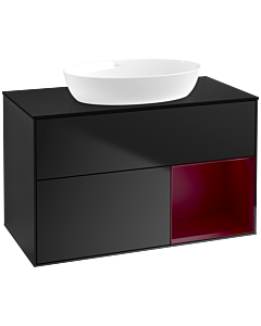 Villeroy und Boch Finion Villeroy und Boch Finion FA22HBPD 100cm, cover plate black matt, shelves Peony matt lacquer, black matt lacquer