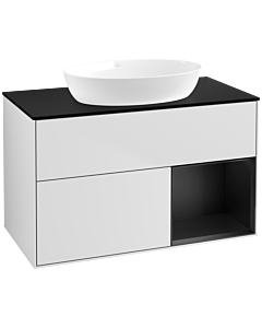Villeroy und Boch Finion Villeroy und Boch Finion FA22PDMT 100cm, cover plate black matt, shelves black matt lacquer, white matt lacquer